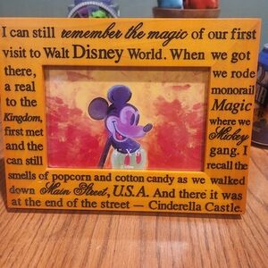 Disney Wood Photo Frame "I can still remember the magic..." ~Excellent Condition